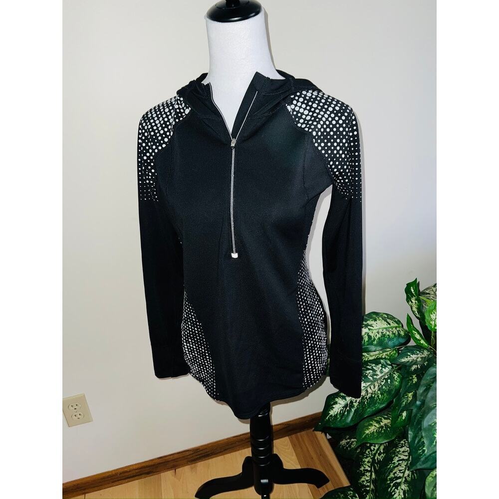 Athleta Black Hooded 1/2 Zip